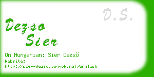 dezso sier business card